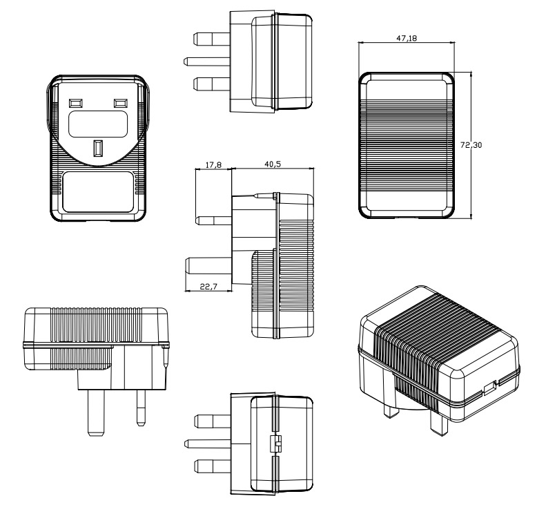 7.5V 3A DC Power Adapter