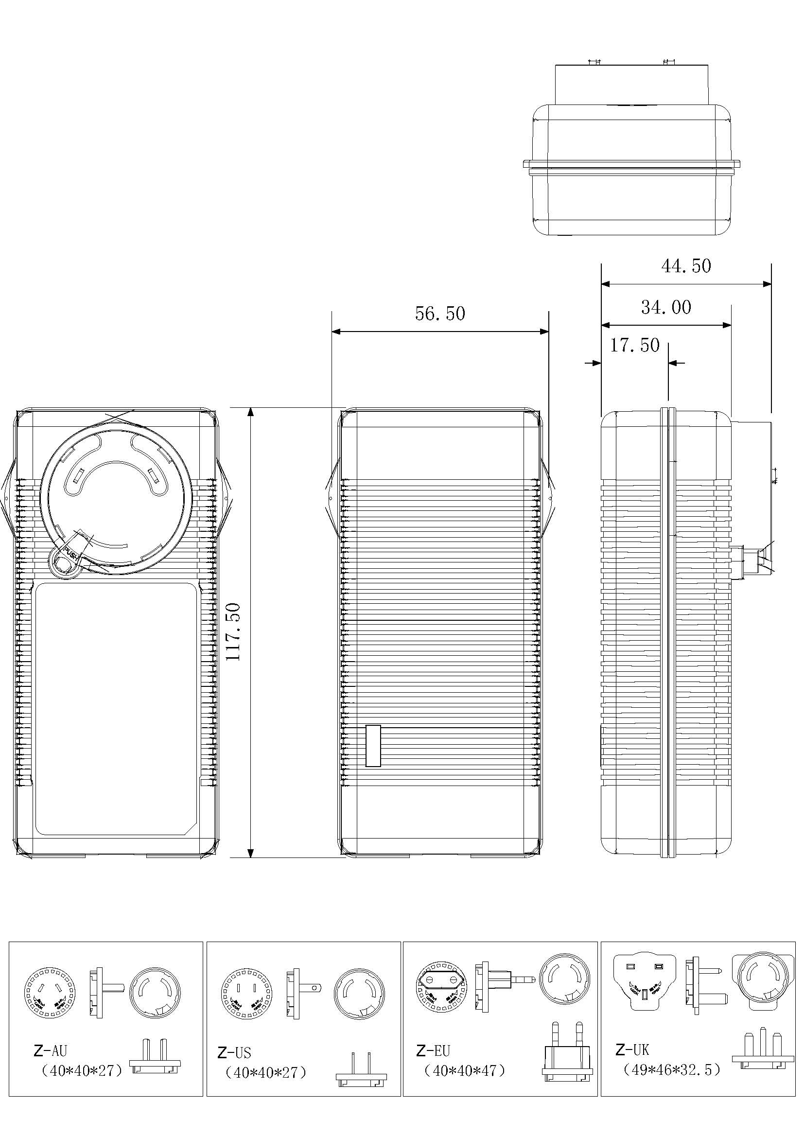 Interchangeable Worldwide Plug 30V 1.5A AC DC Adaptor